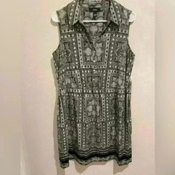 Alfani black and white sleeveless collared dress‎ - Picture 1 of 4